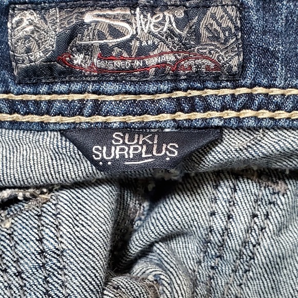 Silver Suki Retro Jeans Bootcut Y2k Embellished Pockets Sz 32/30 Denim Mid Rise - Picture 4 of 6